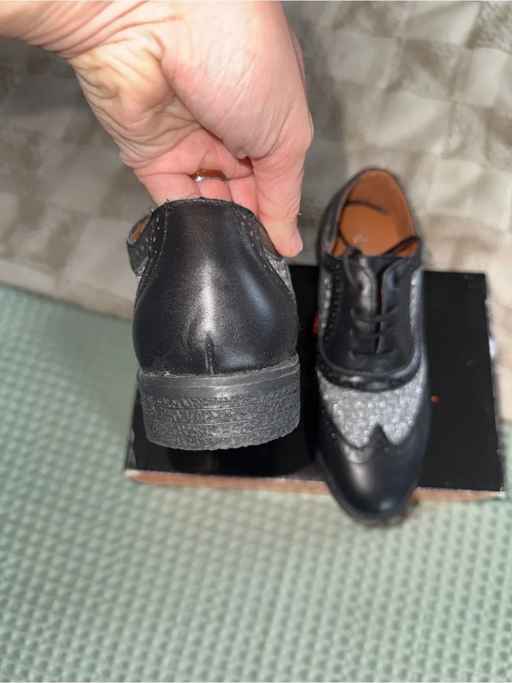 New Bernie Mev black and grey woven oxford‎ shoes size 37